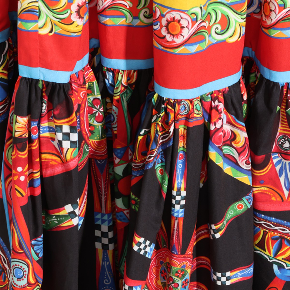 MULTICOLOR COTTON CARRETTO LONG SKIRT