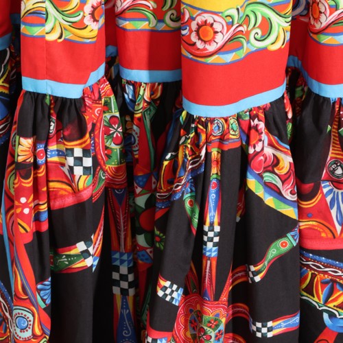 MULTICOLOR COTTON CARRETTO LONG SKIRT