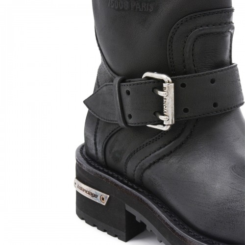 BLACK AND SILVER LEATHER VENOM BOOTS
