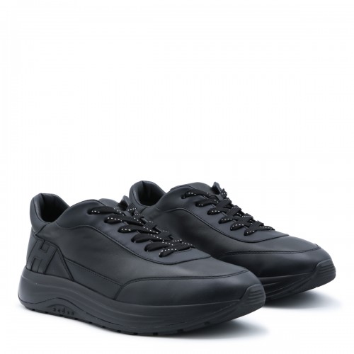 BLACK LEATHER SNEAKERS