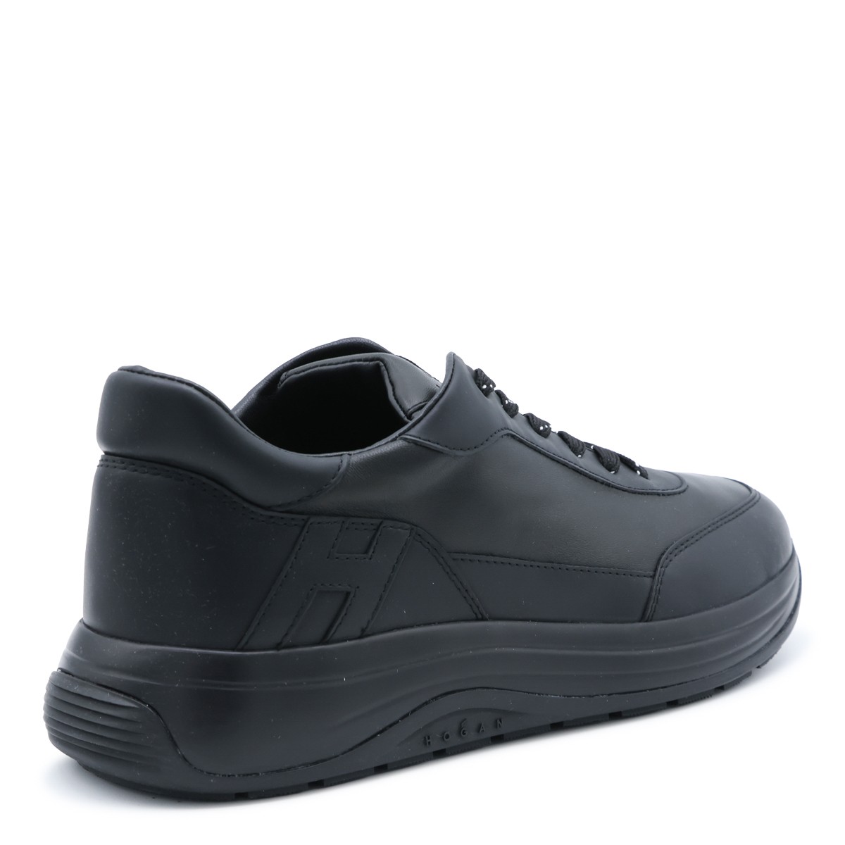 BLACK LEATHER SNEAKERS