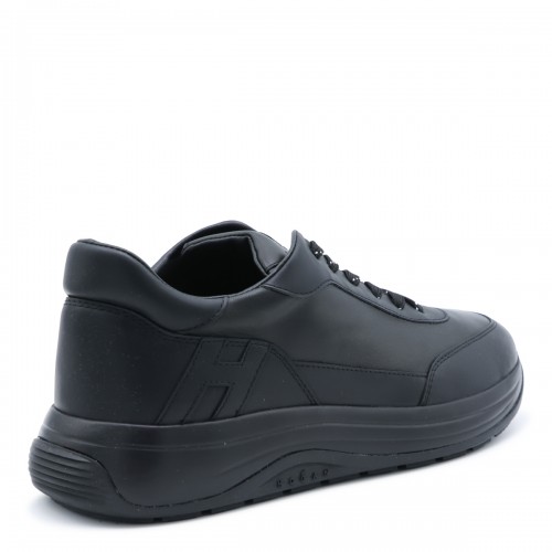 BLACK LEATHER SNEAKERS