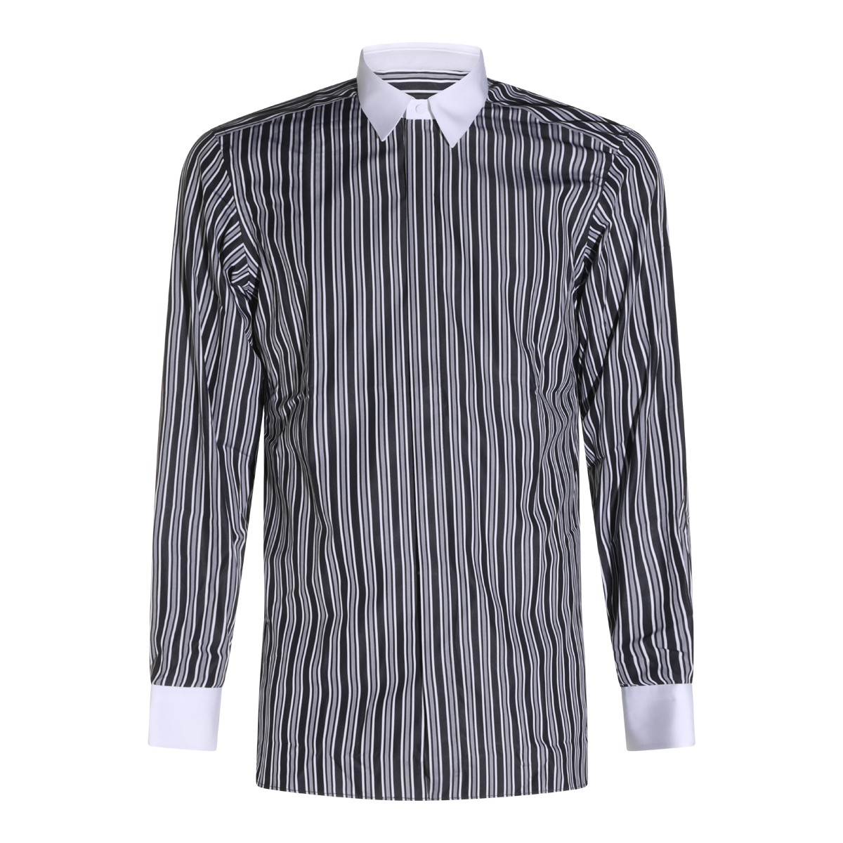 WHITE AND BLACK COTTON SHIRT