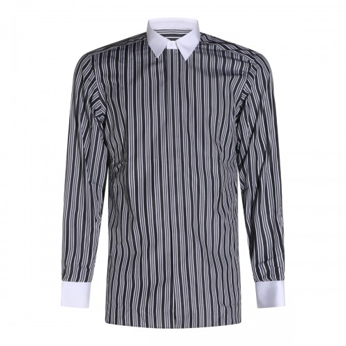 WHITE AND BLACK COTTON SHIRT