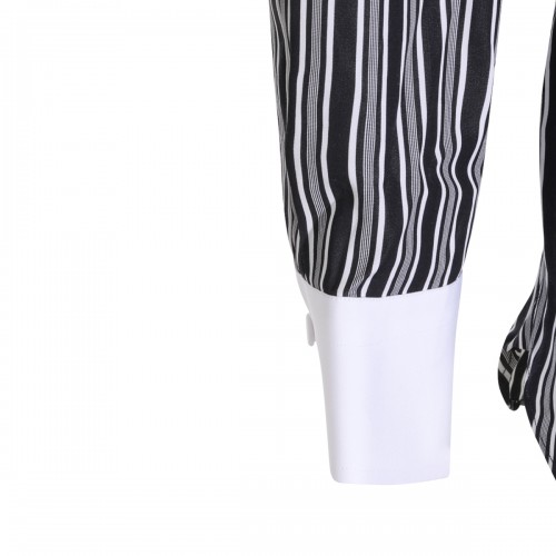 WHITE AND BLACK COTTON SHIRT