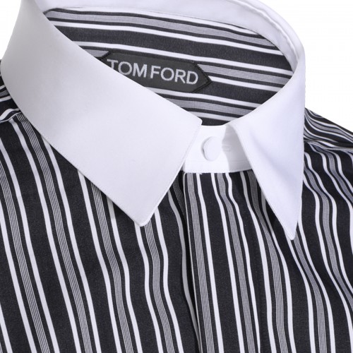 WHITE AND BLACK COTTON SHIRT
