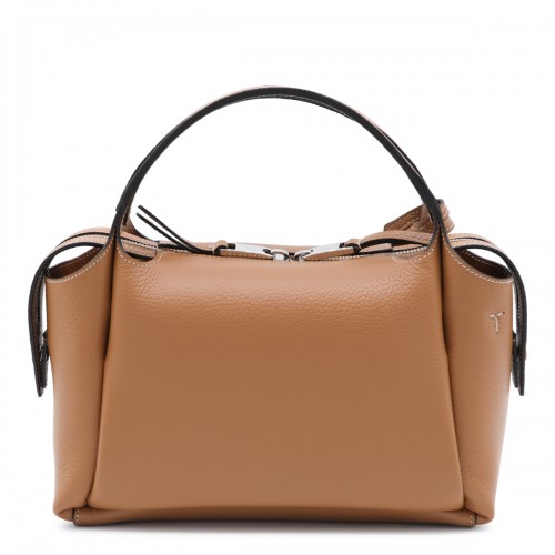 BEIGE LEATHER APA MINI BOWNLING TOP HANDLE BAG