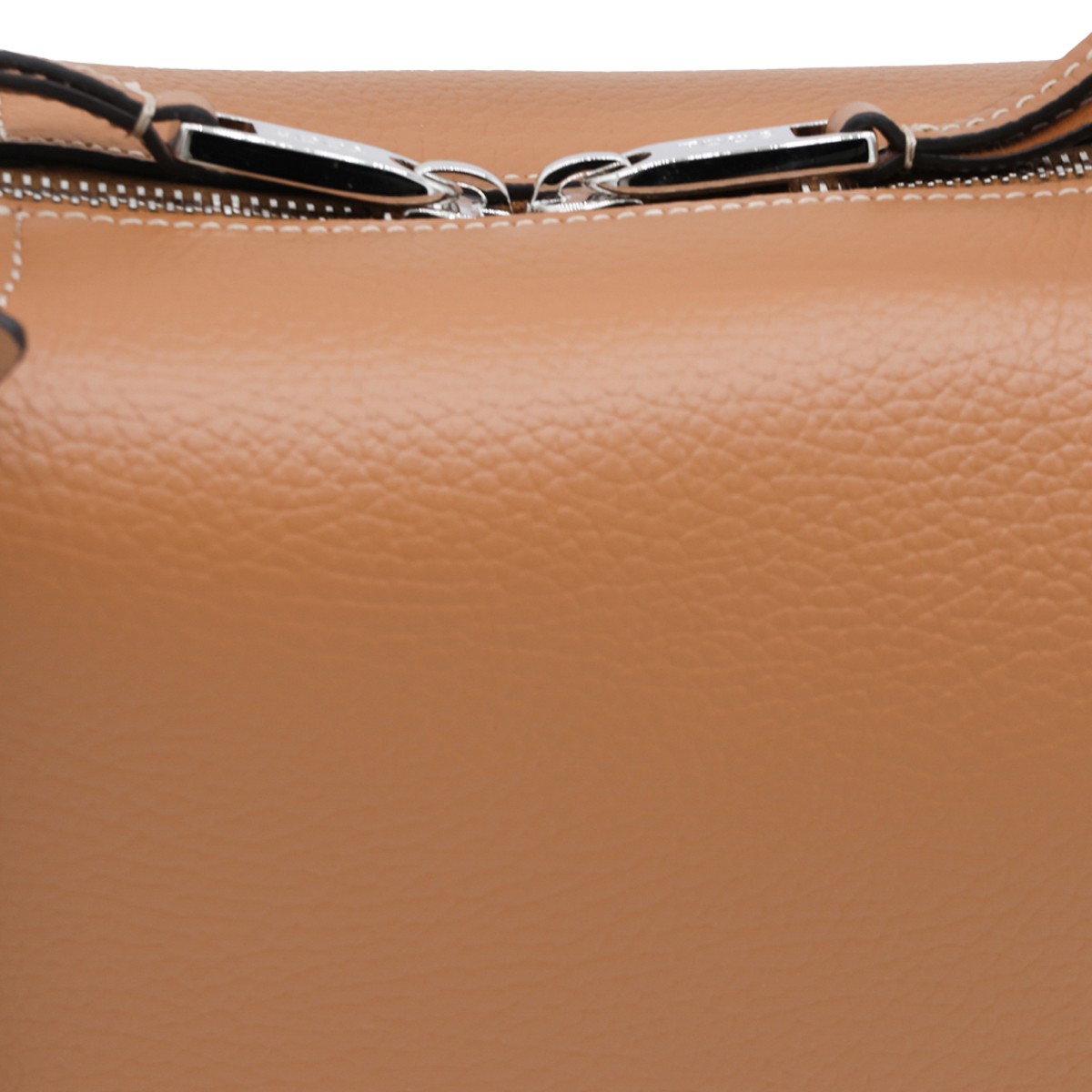 BEIGE LEATHER APA MINI BOWNLING TOP...
