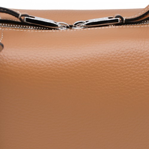 BEIGE LEATHER APA MINI BOWNLING TOP HANDLE BAG