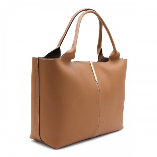 BEIGE LEATHER MEDIUM TOTE