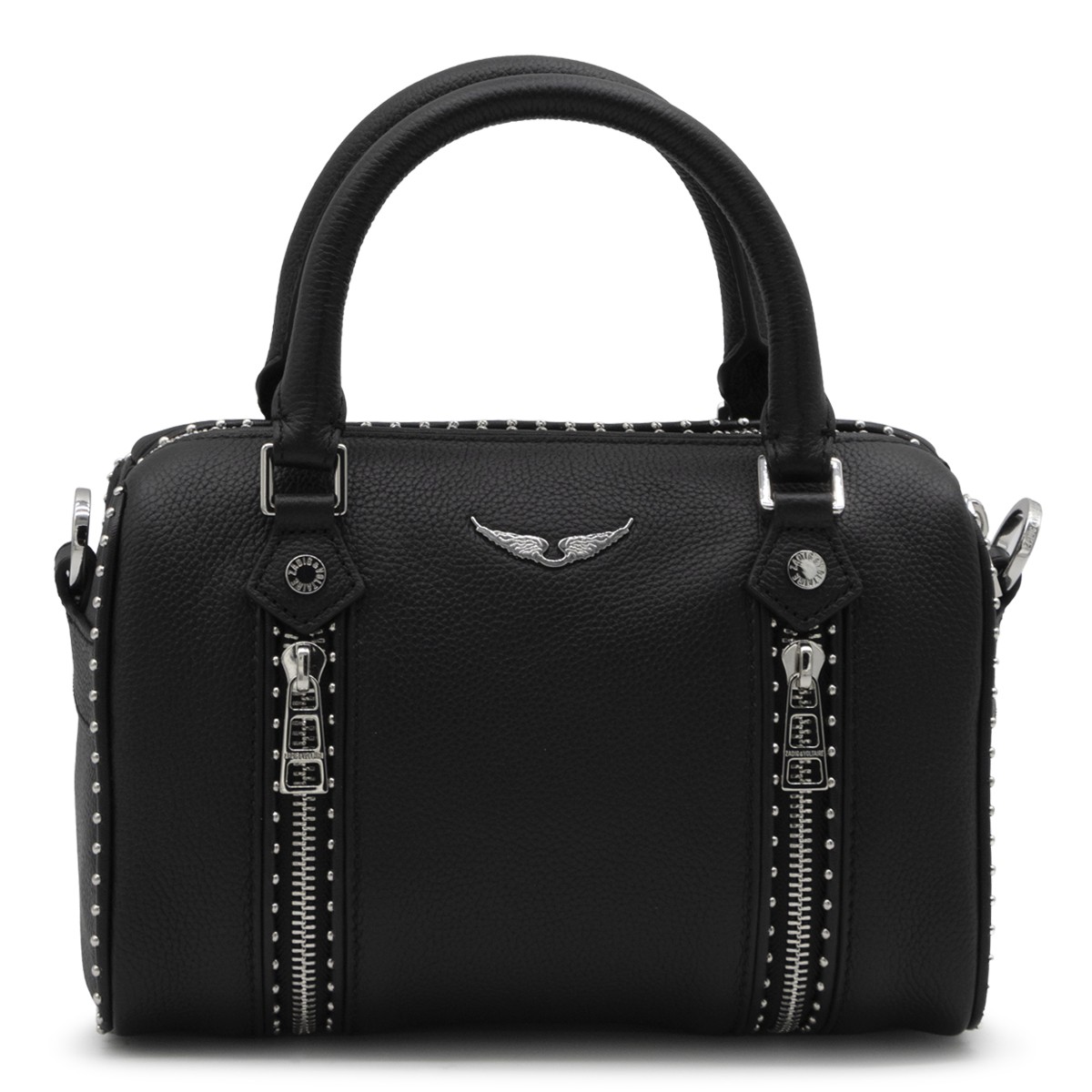 BLACK LEATHER SUNNY SMALL STUDS...