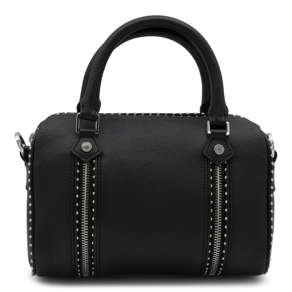 BLACK LEATHER SUNNY SMALL STUDS...