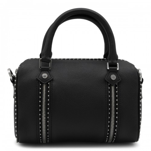 BLACK LEATHER SUNNY SMALL STUDS SHOULDER BAG