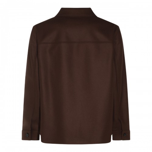 BROWN VIRGIN WOOL CASUAL JACKET