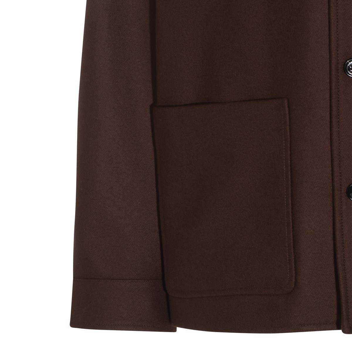 BROWN VIRGIN WOOL CASUAL JACKET