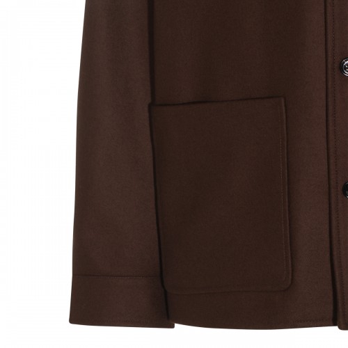 BROWN VIRGIN WOOL CASUAL JACKET