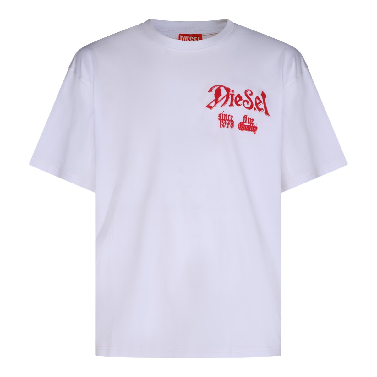 WHITE COTTON FLOCK T-SHIRT