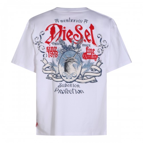 WHITE COTTON FLOCK T-SHIRT 2