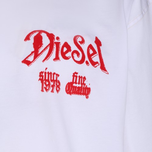 WHITE COTTON FLOCK T-SHIRT