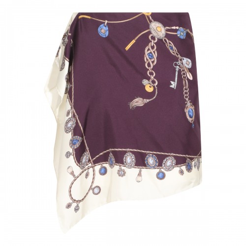 WHITE AND DARK VIOLET SILK...