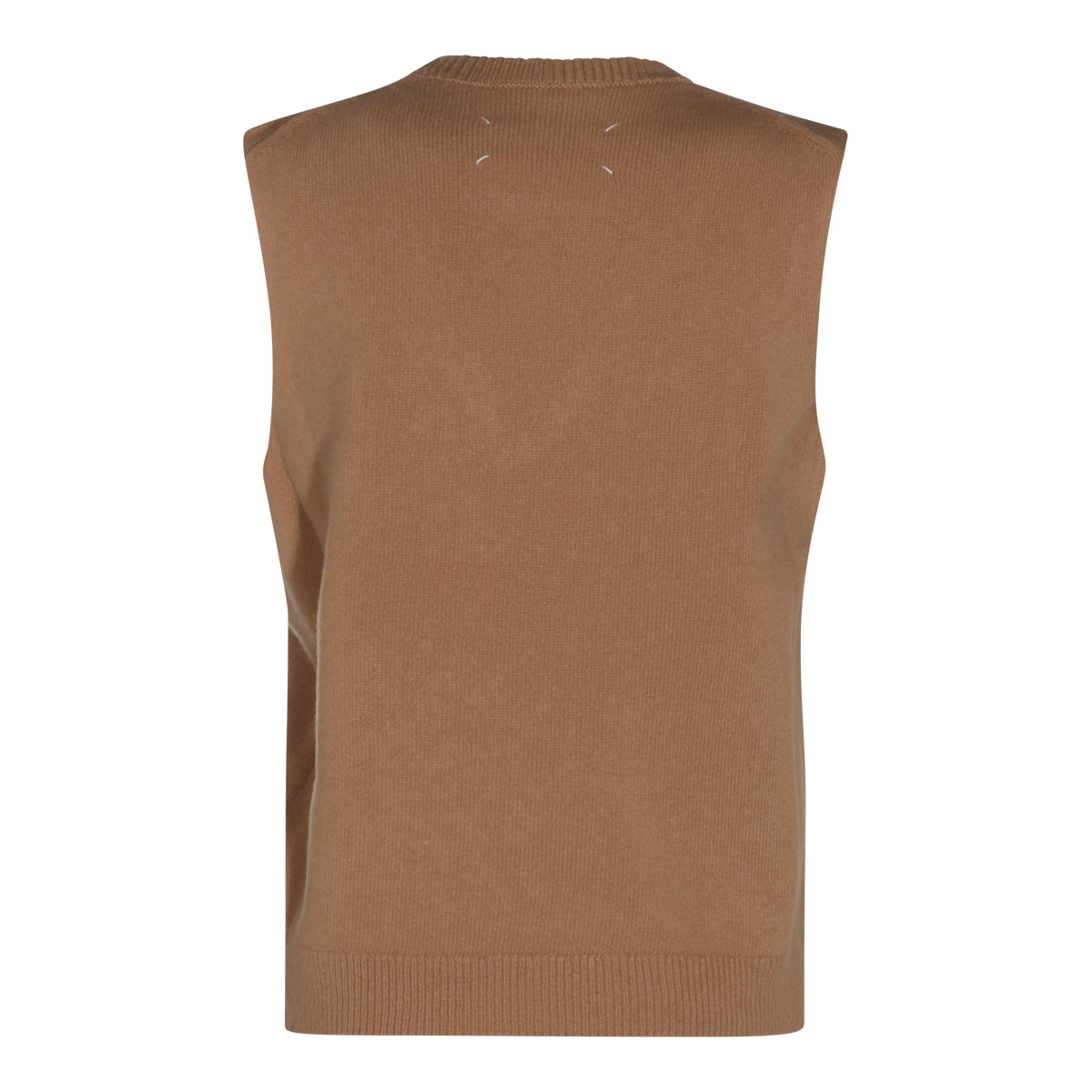 CAMEL VIRGIN WOOL VEST SWEATER