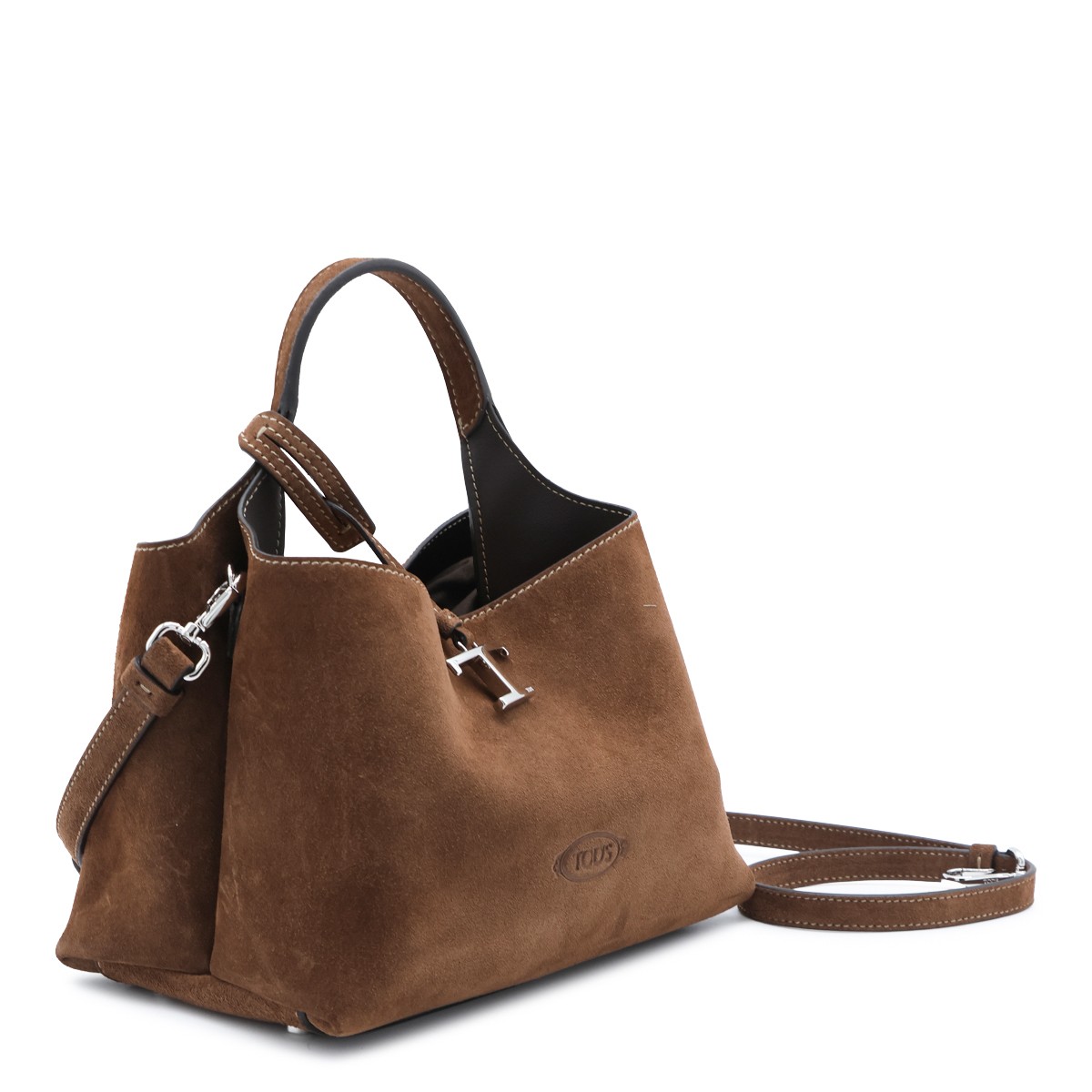 TOBACCO SUEDE TOP HANDLE BAG