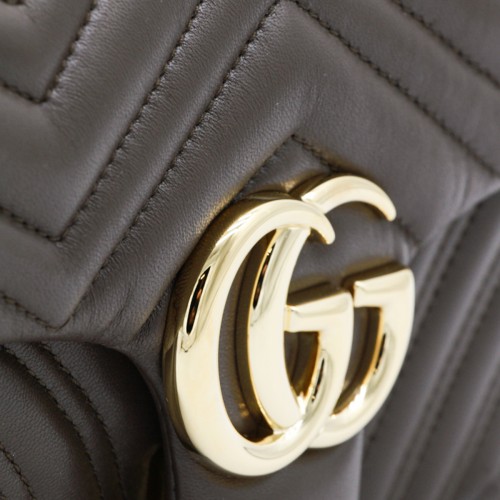 TOASTED LEATHER GG MARMONT MEDIUM SHOULDER BAG