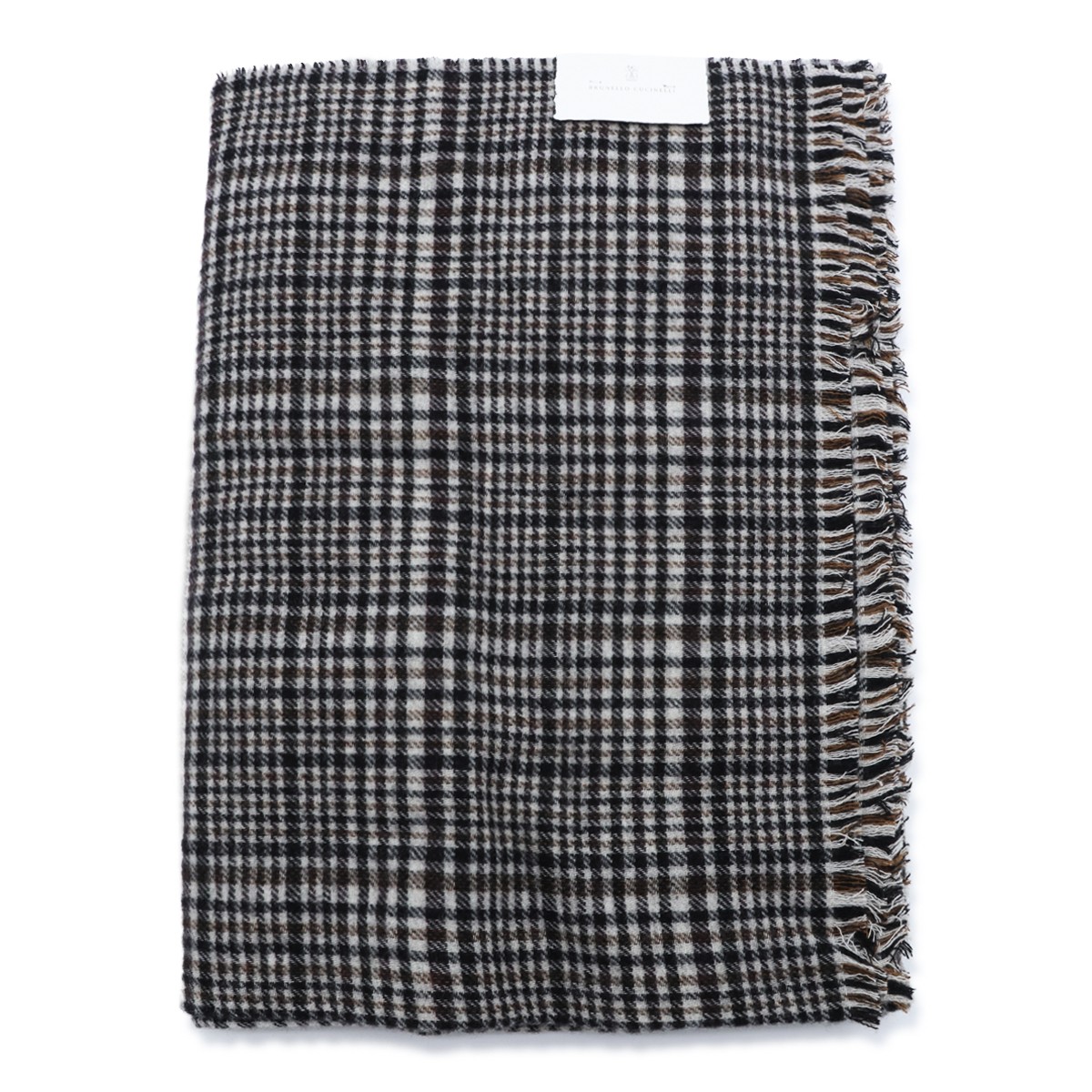 PANAMA AND BLACK CASHMERE CHECK SCARF