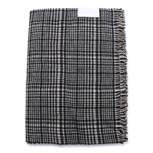 PANAMA AND BLACK CASHMERE CHECK SCARF