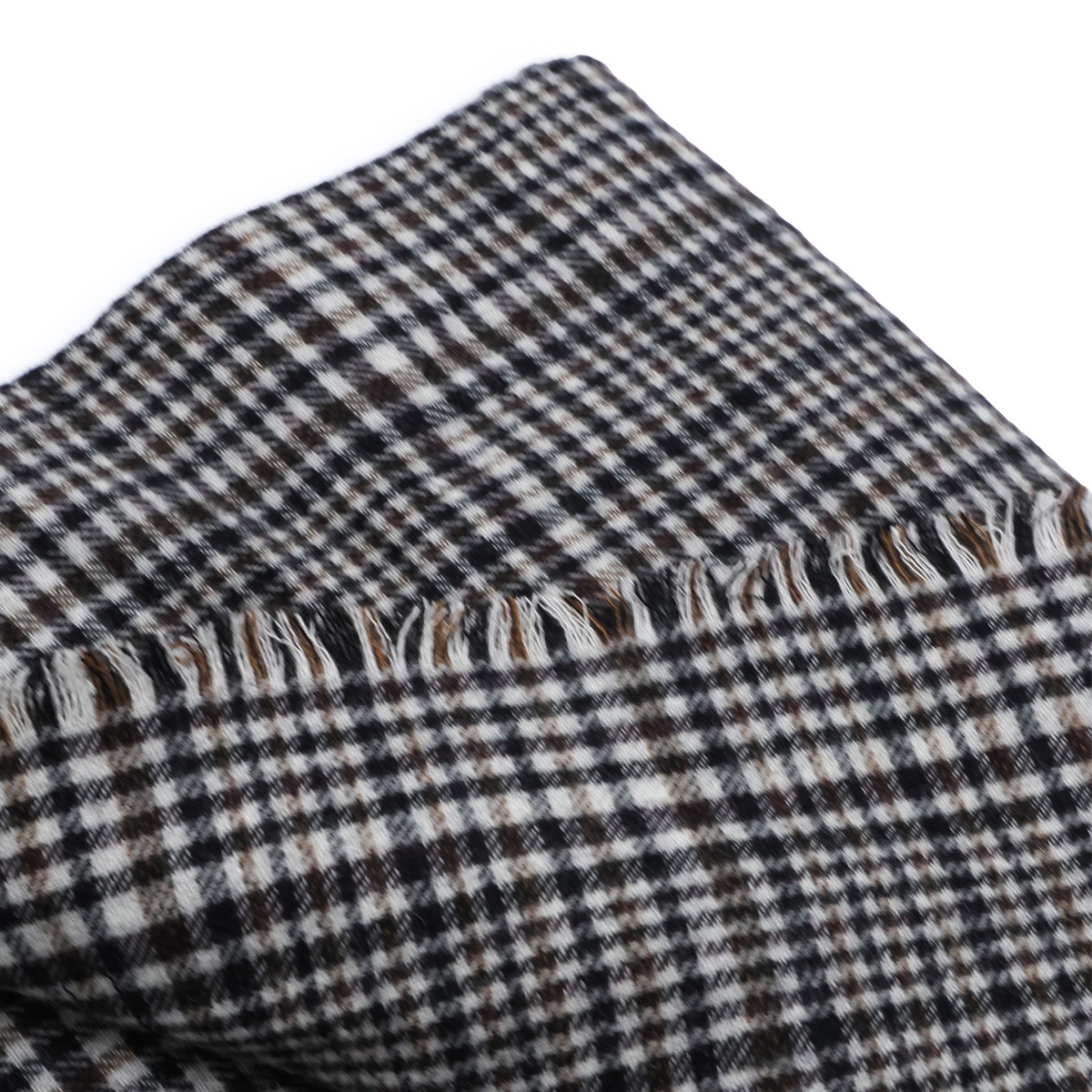 PANAMA AND BLACK CASHMERE CHECK SCARF