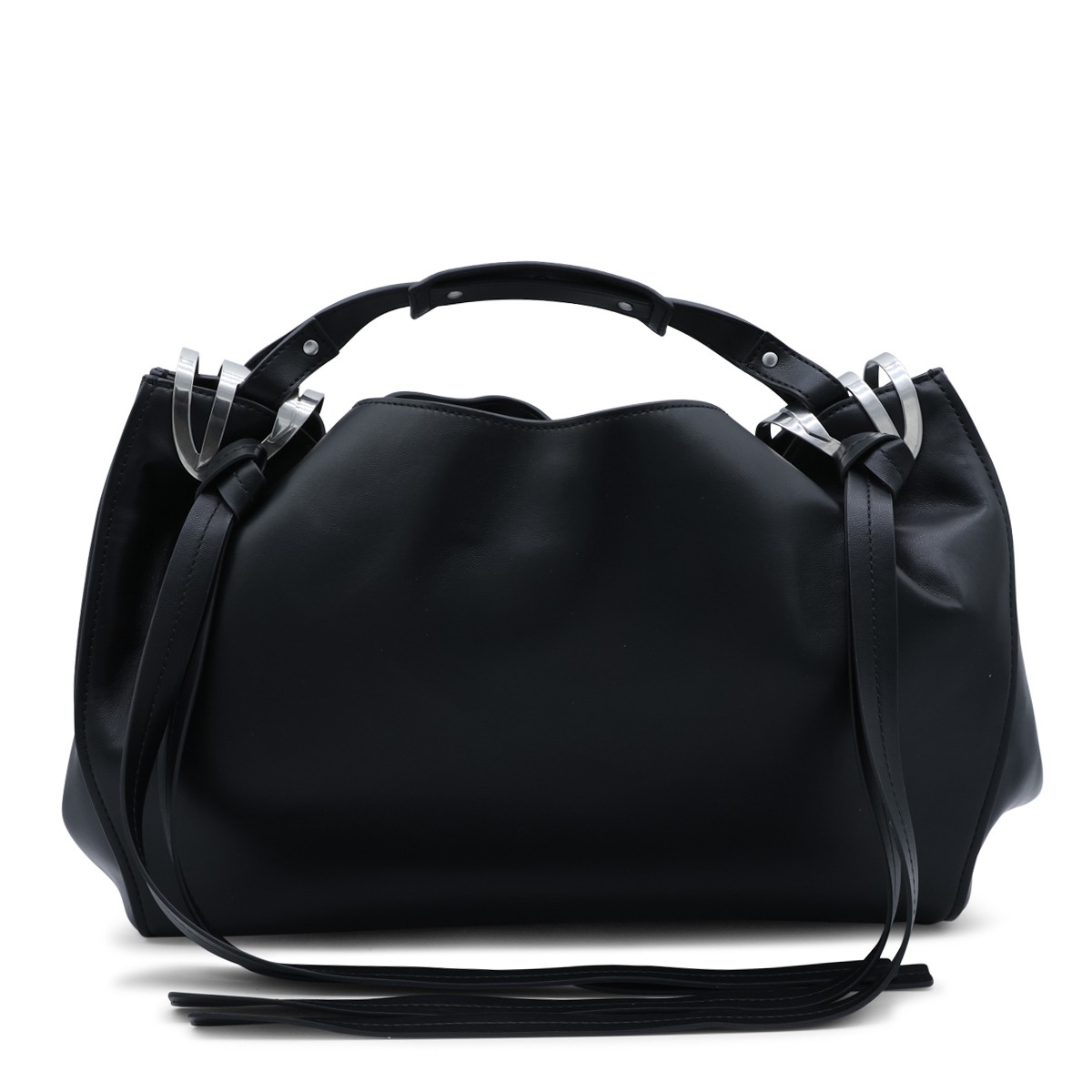 BLACK KNOT D TOP HANDLE BAG