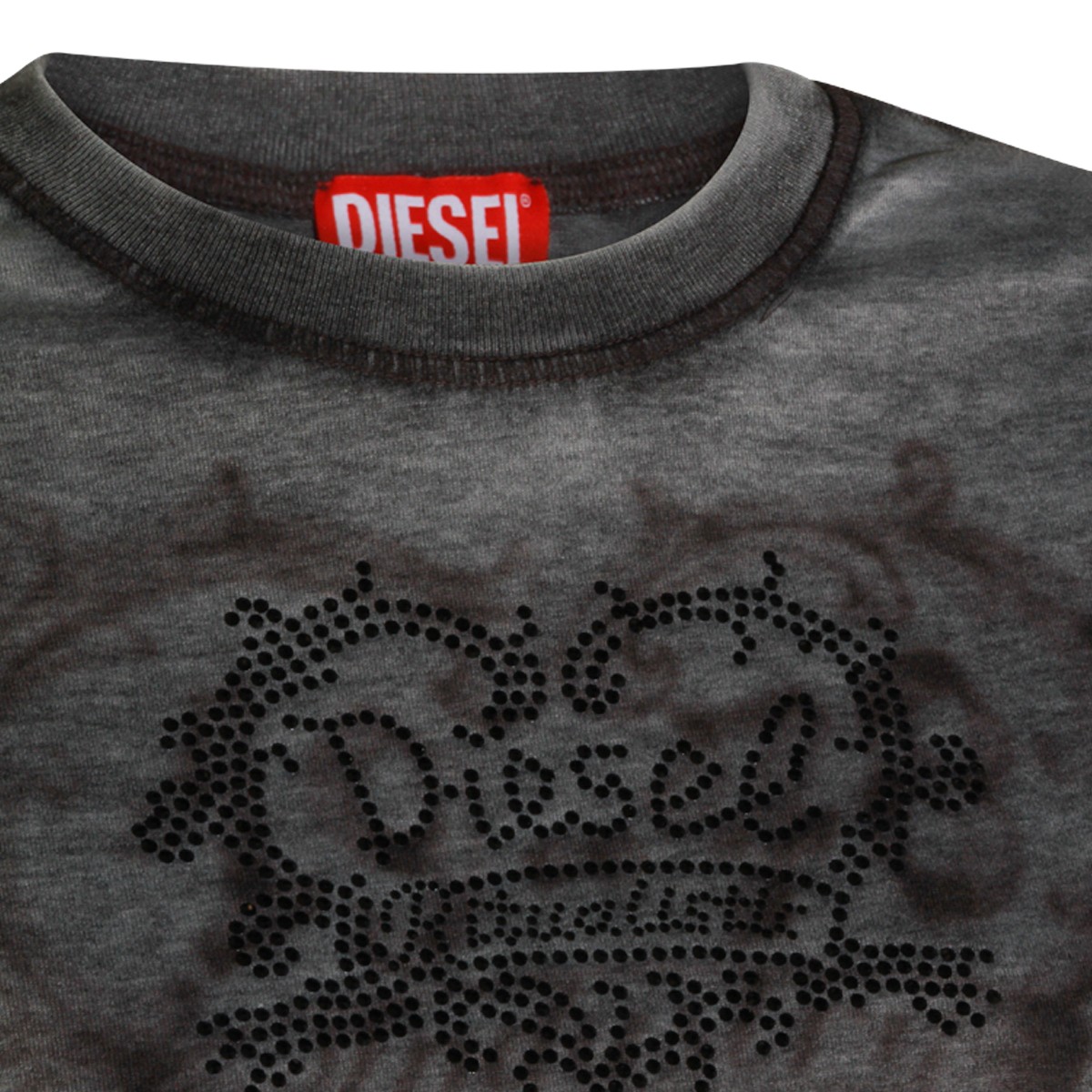 BLACK COTTON BURNOUT T-SHIRT