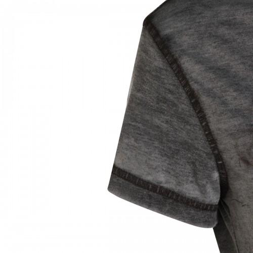 BLACK COTTON BURNOUT T-SHIRT
