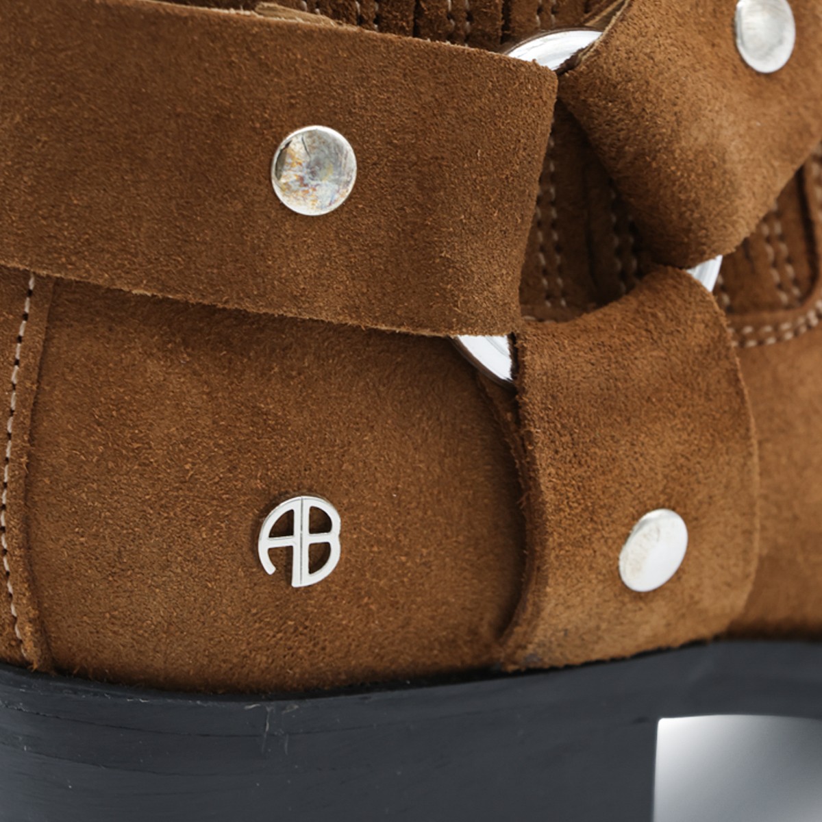BROWN LEATHER MID BIKER BOOTS