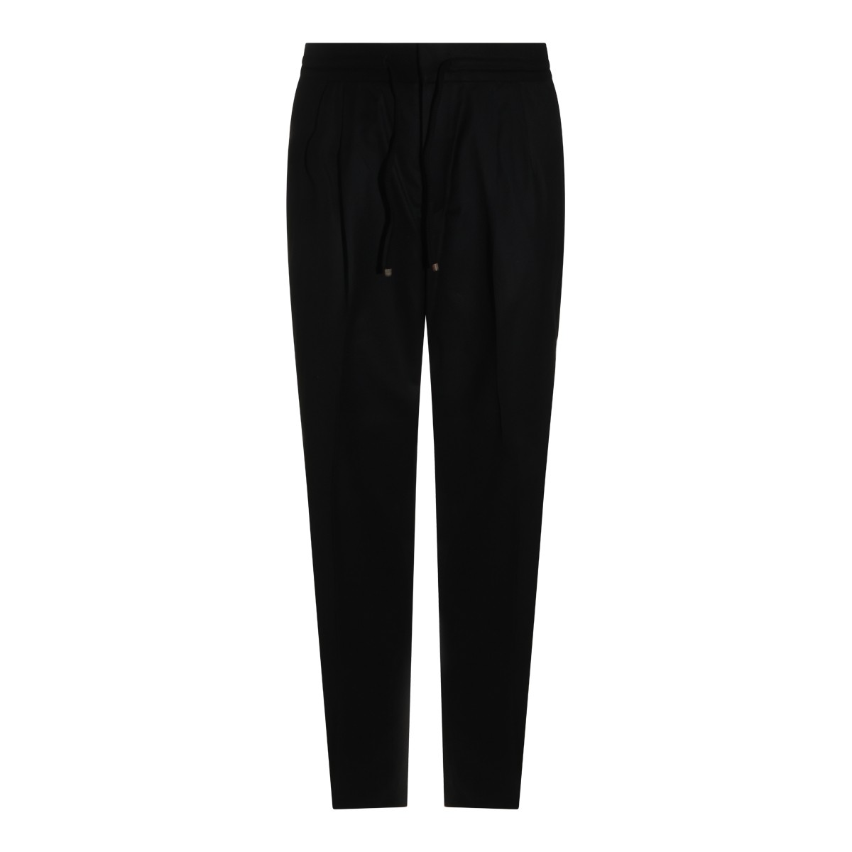 BLACK VIRGIN WOOL JOGGER PANTS