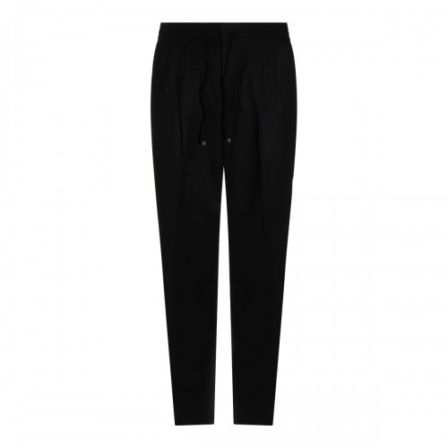 BLACK VIRGIN WOOL JOGGER PANTS