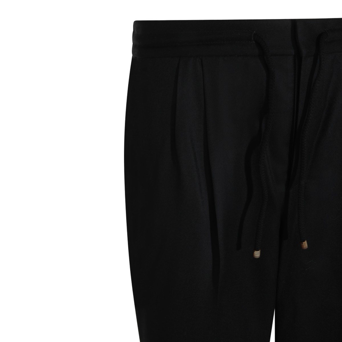 BLACK VIRGIN WOOL JOGGER PANTS