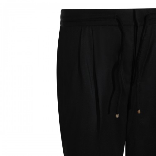 BLACK VIRGIN WOOL JOGGER PANTS