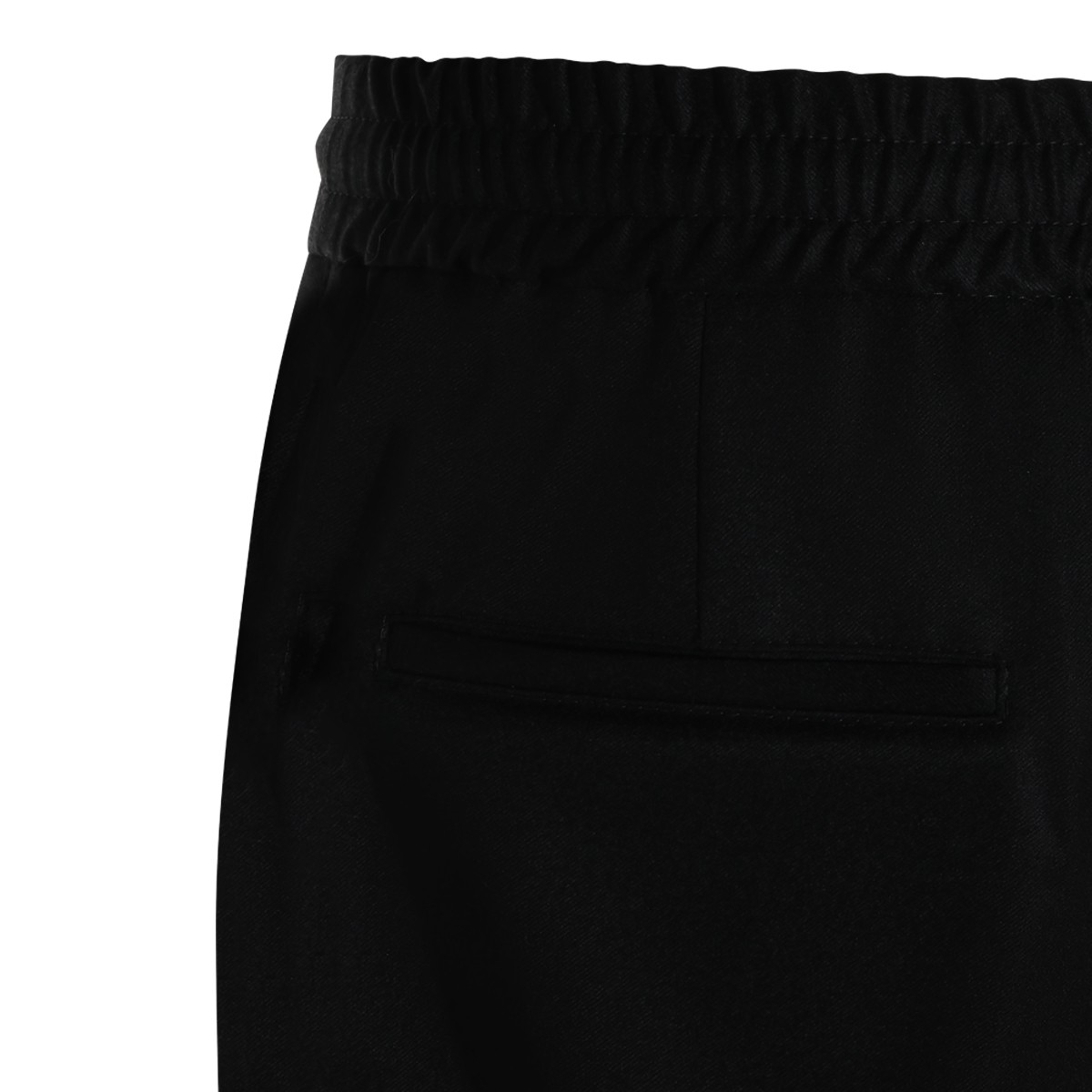 BLACK VIRGIN WOOL JOGGER PANTS