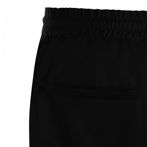 BLACK VIRGIN WOOL JOGGER PANTS