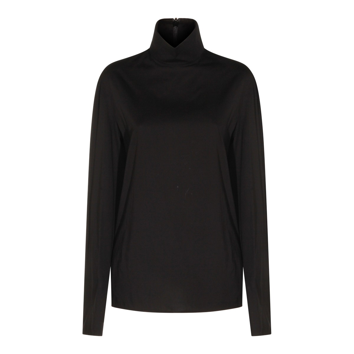 BLACK COTTON STRETCH TOP