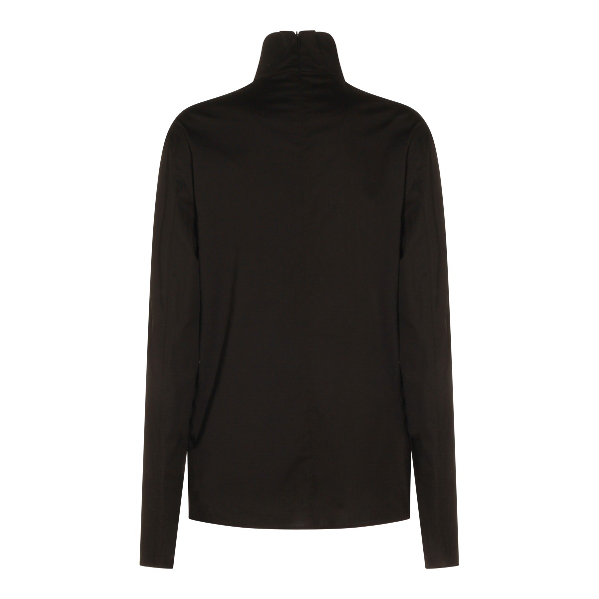 BLACK COTTON STRETCH TOP