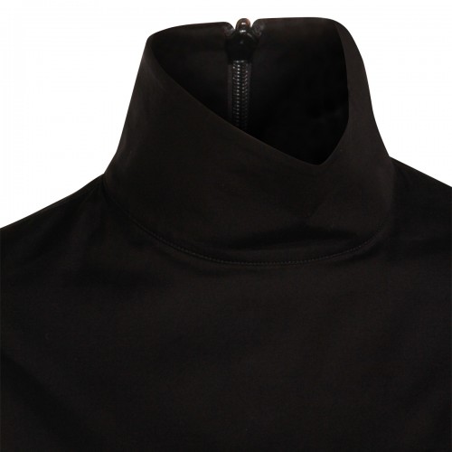 BLACK COTTON STRETCH TOP
