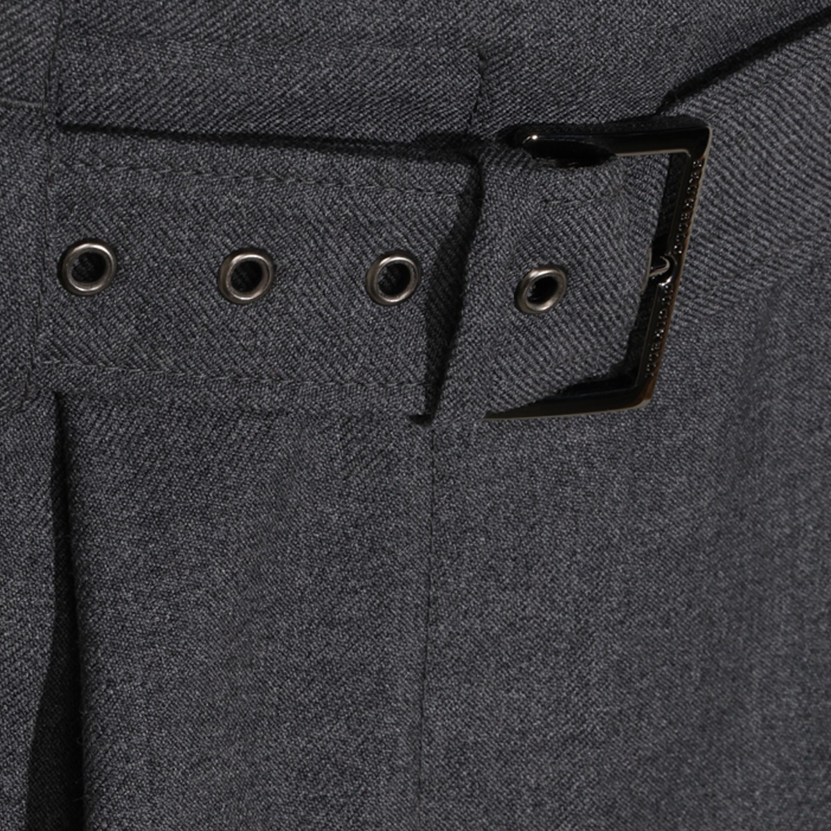 DARK GREY VIRGIN WOOL PENCIL MIDI SKIRT