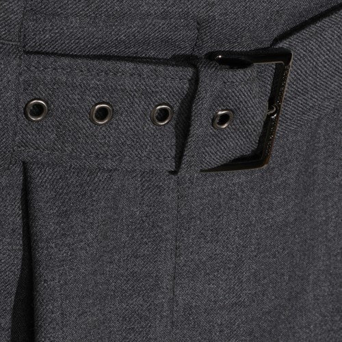 DARK GREY VIRGIN WOOL PENCIL MIDI SKIRT