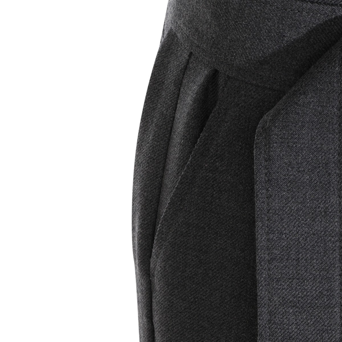 DARK GREY VIRGIN WOOL PENCIL MIDI SKIRT