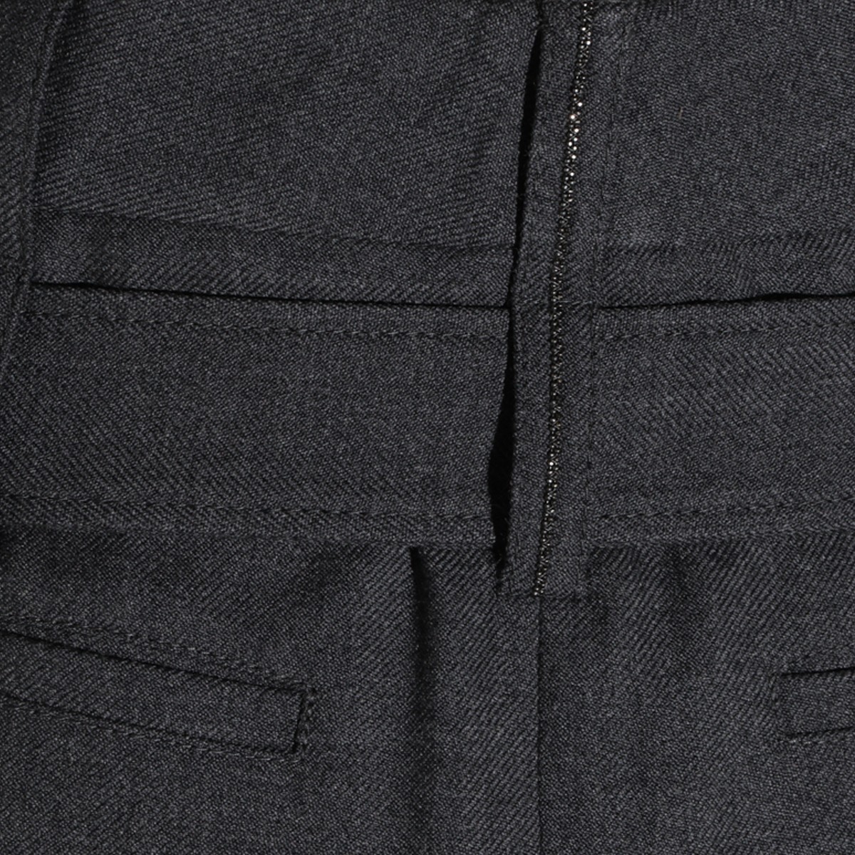 DARK GREY VIRGIN WOOL PENCIL MIDI SKIRT