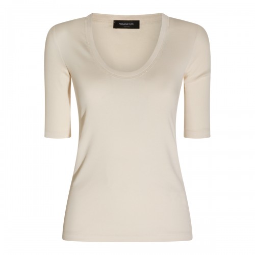 IVORY COTTON STRETCH TOP