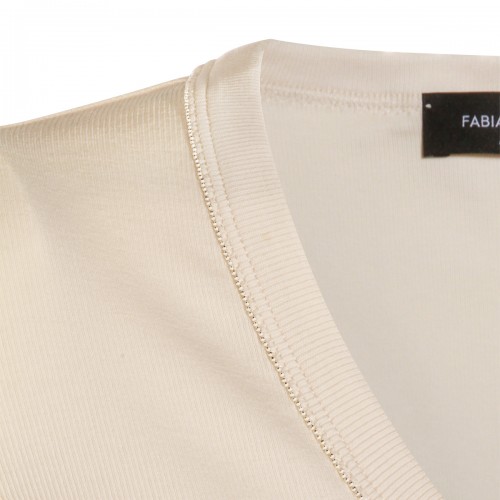 IVORY COTTON STRETCH TOP
