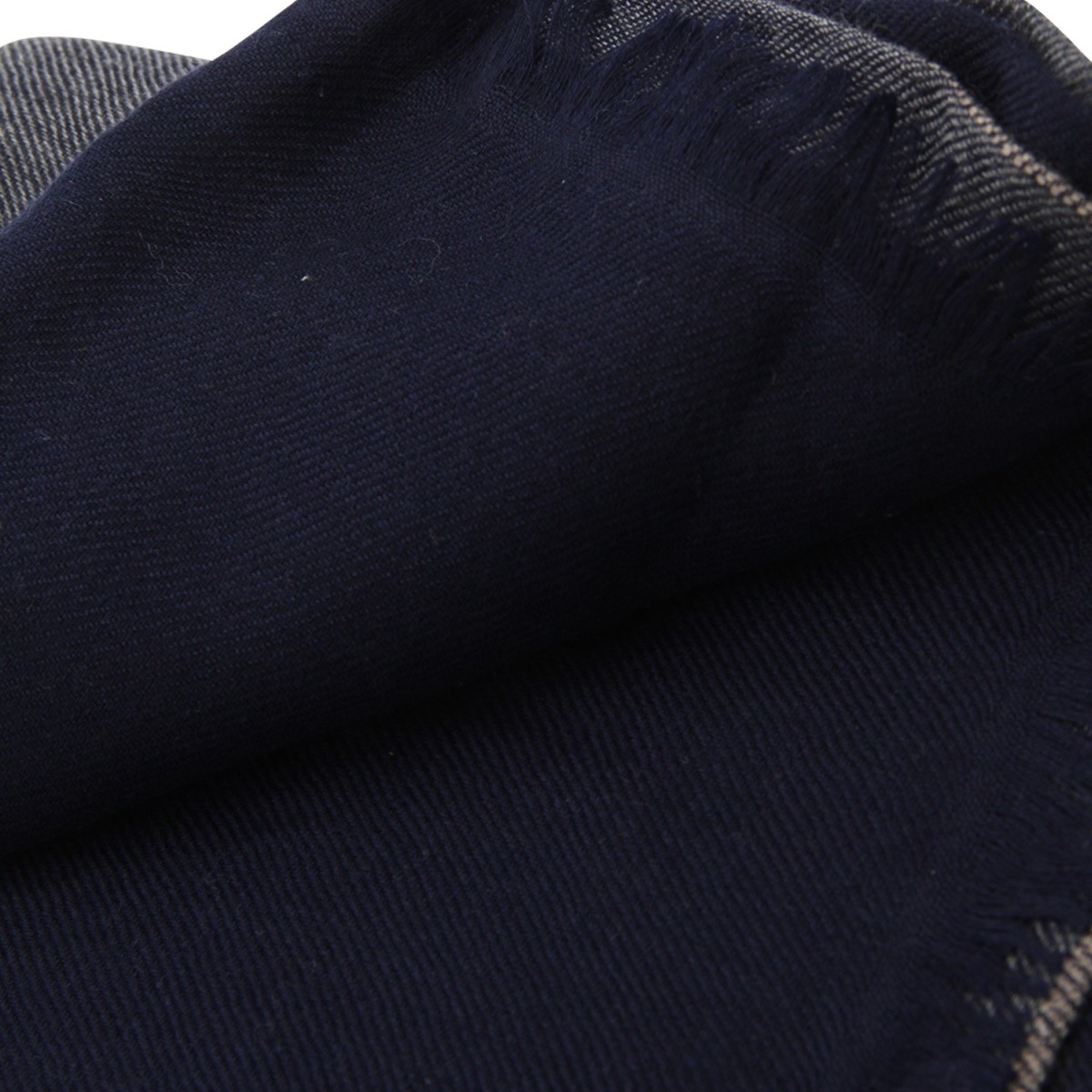 NAVY CASHMERE AND SILK BLEND SCARF